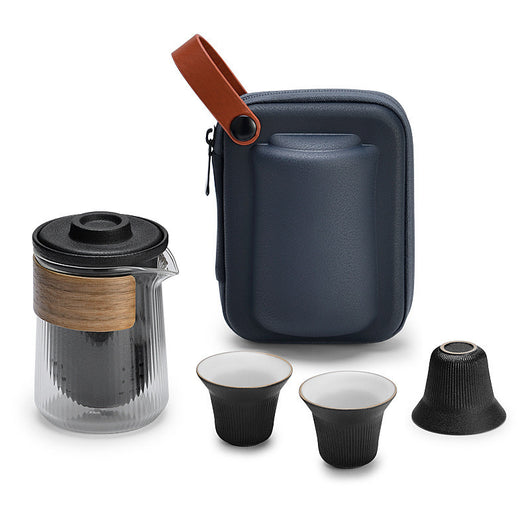 Juego de Té Kung Fu Portátil con Vidrio y Cerámica para Exterior - Image 3