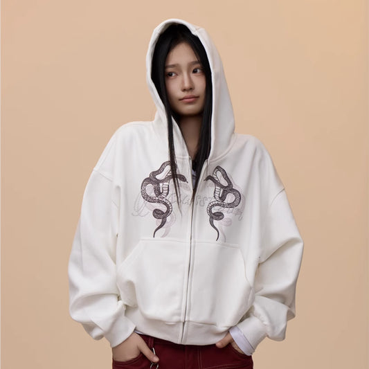 Sudadera Estampada con Capucha Retro para Mujer