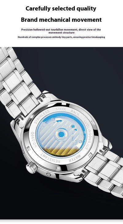 Reloj Mecánico de Acero Inoxidable para Hombre Estilo Ejecutivo - Image 9