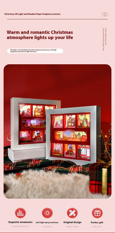 Lámpara de Papel Recortado 3D con Efecto Luz y Sombra - Regalo Navideño Creativo - Image 7