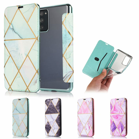Funda de Cuero con Estampado Mármol para Samsung S20, S21, S20FE, Note20 y A51