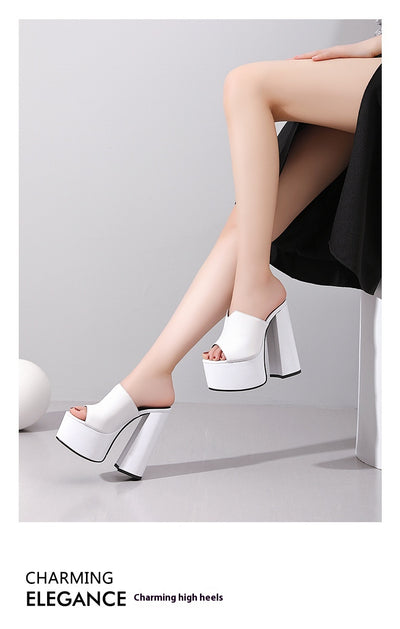 Sandalias Plataforma Tacón Super Alto en Cuero Premium Impermeable - Image 8