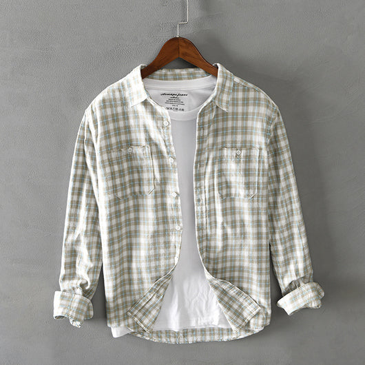 Camisa Casual de Cuadros para Hombre - Manga Larga Versátil - Image 6