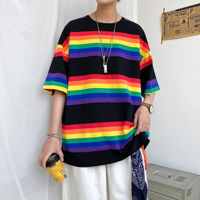 Playera Arcoíris Harajuku de Manga Corta - Image 8