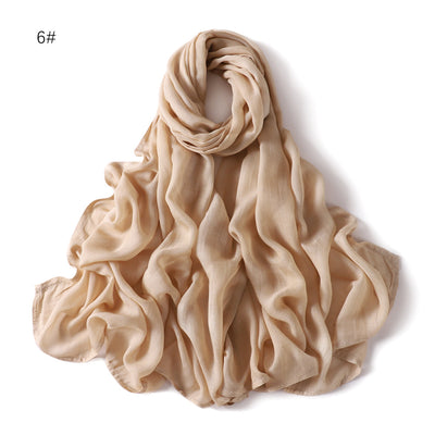 Pañuelo de Algodón y Lino Monocrómático con Ala Ancha - Image 8