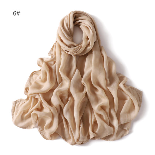 Pañuelo de Algodón y Lino Monocrómático con Ala Ancha - Image 8