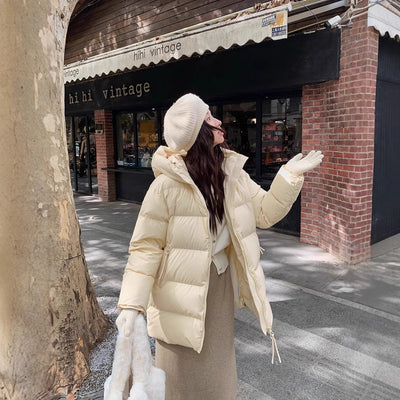 Abrigo Acolchado de Pato Blanco Largo Invierno Diseño Coreano Mujer - Image 5