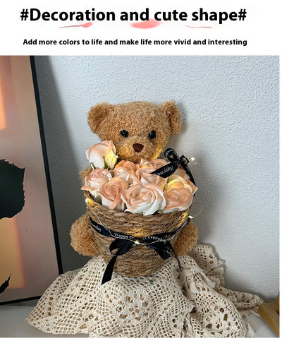 Osito Peluche Viral con Canasta de Rosas - Regalo Perfecto para Mamá - Image 9