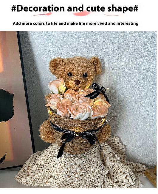 Osito Peluche Viral con Canasta de Rosas - Regalo Perfecto para Mamá - Image 9