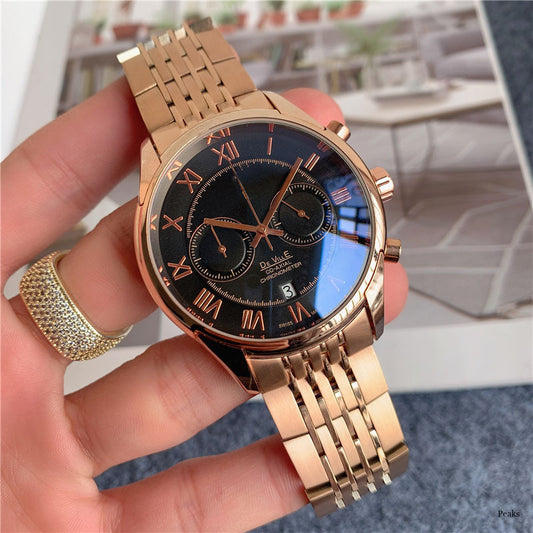 Reloj Casual de Acero Inoxidable con Calendario y Múltiples Funciones