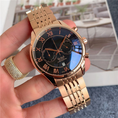 Reloj Casual de Acero Inoxidable con Calendario y Múltiples Funciones