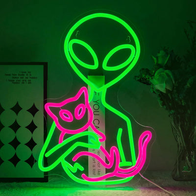 Letras Decorativas Neón Alien en Inglés