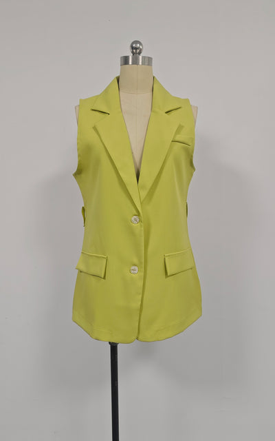 Chaleco Blazer Suelto Liso con Lazos Ajustables para Mujer - Image 14