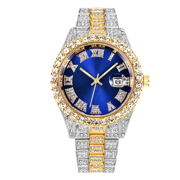 Reloj Acero Inoxidable Hip Hop Empresarial con Calendario Completo
