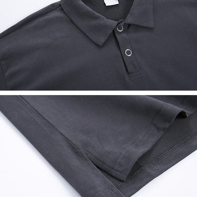 Polo Clásico de Manga Corta Cuello Solapa Estilo Coreano para Hombre - Image 7