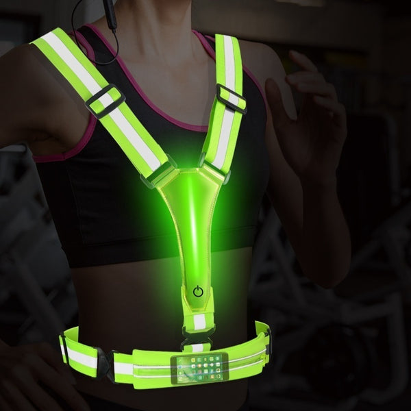 Chaleco Reflectante LED Recargable para Correr y Ciclismo Nocturno
