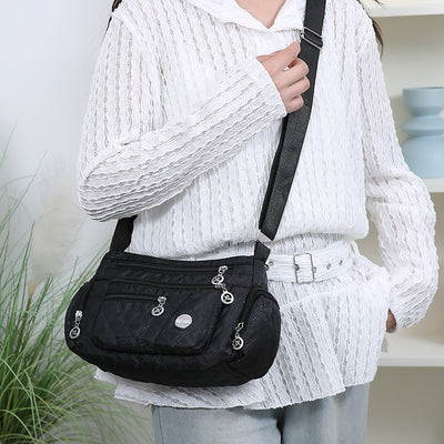 Bolso de Hombro Acolchado con Bordado y Almacenamiento de Tres Capas - Image 2