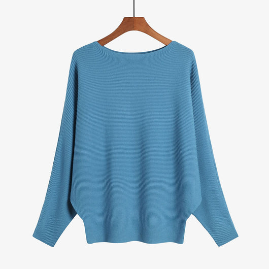 Suéter Tejido Holgado para Mujer - Blusa Cuello Redondo Manga Murciélago - Image 16