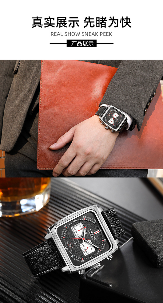 Reloj Inteligente Cuadrado Multifunción Impermeable con Calendario y Luz Nocturna - Image 19