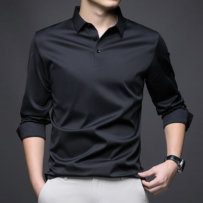 Camisa Manga Larga Cuello Solapa Sin Costuras Jinammonia para Hombre - Image 5