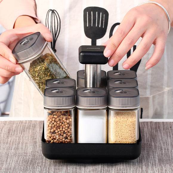 Organizador de Especias y Condimentos en Vidrio - Contenedores de Cocina