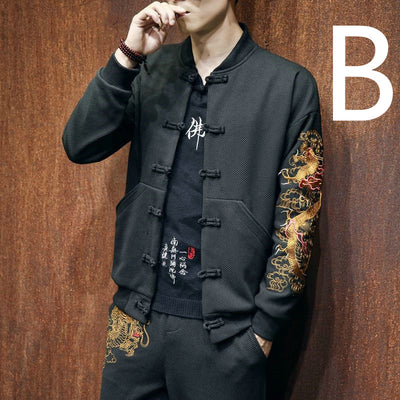 Traje Hanfu Retro para Hombre - Abrigo de Estilo Clásico - Image 4