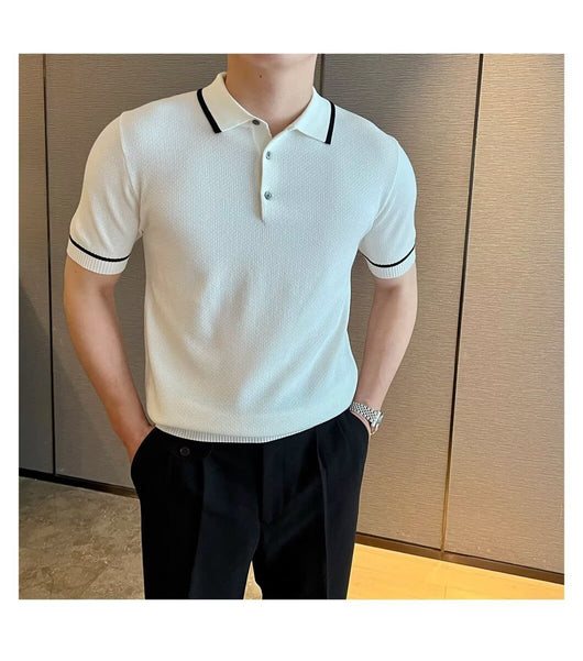 Camisa Suelta de Punto Casual para Hombre - Manga Corta Cómoda - Image 20