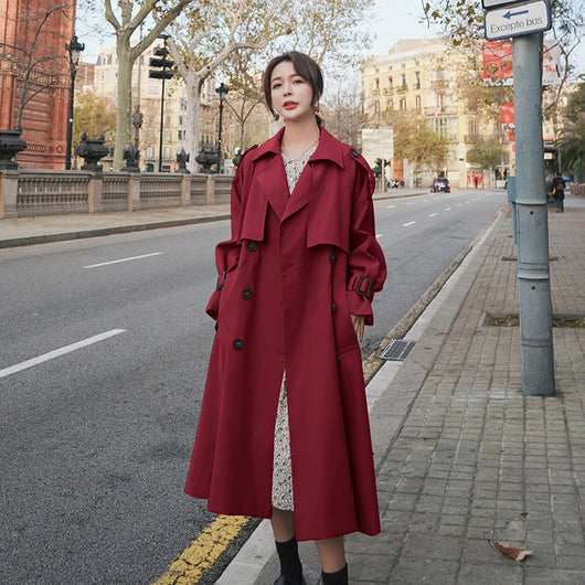 Abrigo Trinchera Rojo Vino Estilo Británico - Image 6