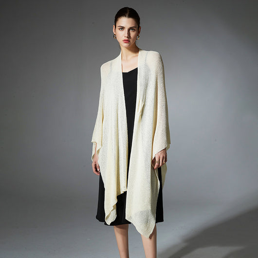 Cardigan Ligero Antibolitas Tejido Fino Color Sólido - Image 3