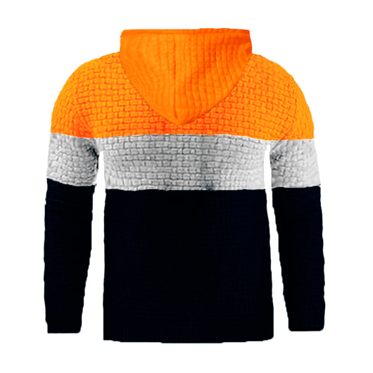 Sudadera con Capucha Jacquard para Hombre - Abrigo Cálido en Tonos Tierra - Image 7