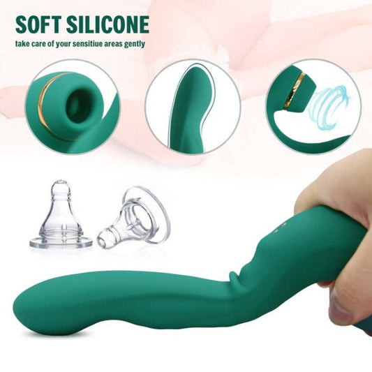 Masajeador Íntimo Dual con Succión y Vibración