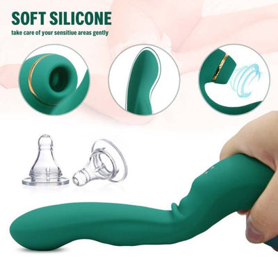 Masajeador Íntimo Dual con Succión y Vibración