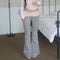 Pantalones Bootcut Cintura Baja con Combinación de Colores para Mujer