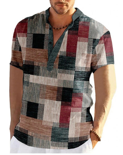 Camisa de Lino Estampada para Hombre - Primavera y Otoño - Image 3