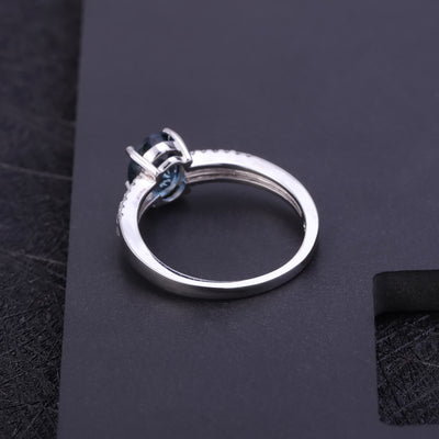 Anillo de Topacio Natural con Plata S925 y Cristal - Image 7