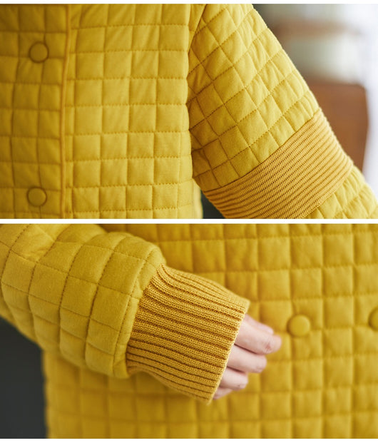 Abrigo Térmico Acolchado Doble Botonadura Estilo Artístico - Image 10