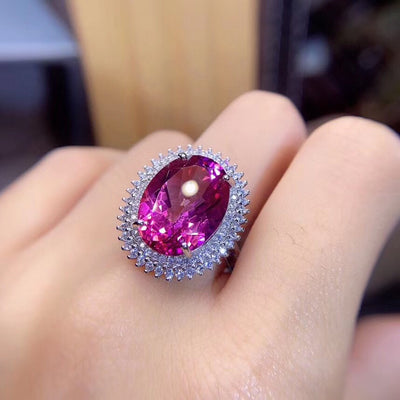 Anillo de Topacio Natural Plata de Ley para Mujer con Piedra Grande - Image 10