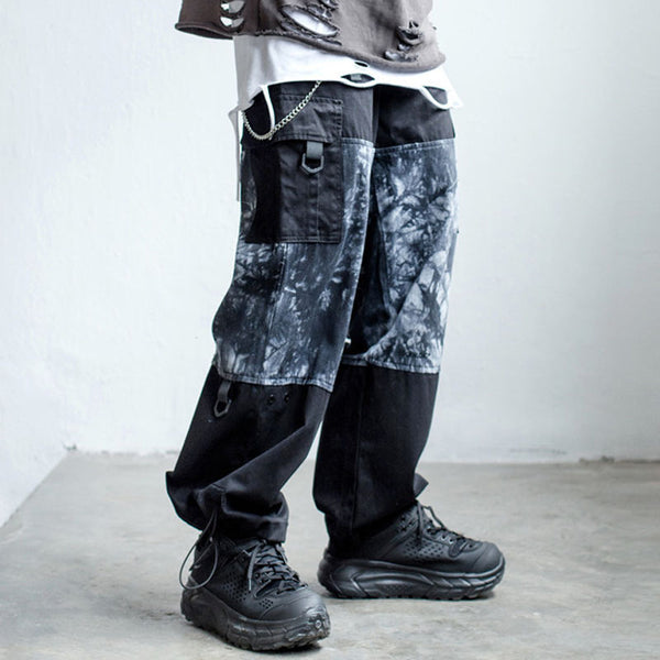Pantalones Cargo Sueltos con Diseño Tie Dye para Hombre