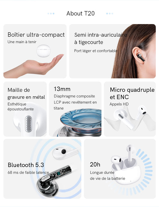 Auricular Bluetooth Semiabierto con Cancelación de Ruido y Cable HD - Image 9