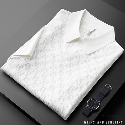 Polo Hueco Transpirable Ice Silk de Manga Corta para Hombre - Image 13