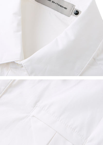 Camisa Casual Retro Americana con Diseño de Corbata Falsa - Image 12