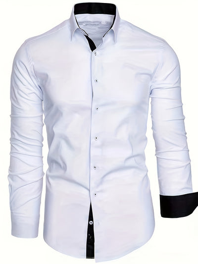 Camisa Manga Larga Bicolor Casual para Adolescentes