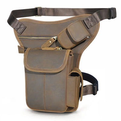 Bolsa de Cintura de Cuero Curtido al Aceite Vintage para Hombre - Estilo Outdoor - Image 38
