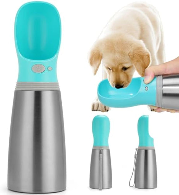 Botella de Agua Portátil para Perros 700ml Acero Inoxidable a Prueba de Fugas