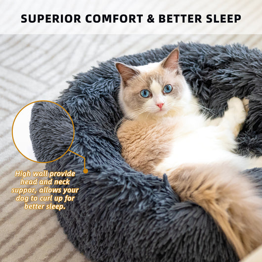 Cama Redonda de Felpa para Perros Pequeños y Gatos - Nido Acogedor Premium - Image 4