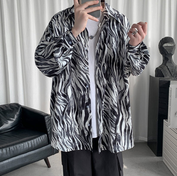Camisa Hombre Estampado Leopardo Corte Relajado
