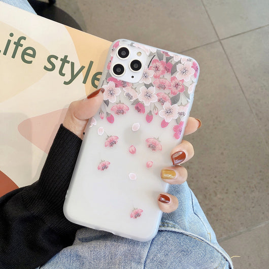 Funda Floral Transparente Creativa para Celular