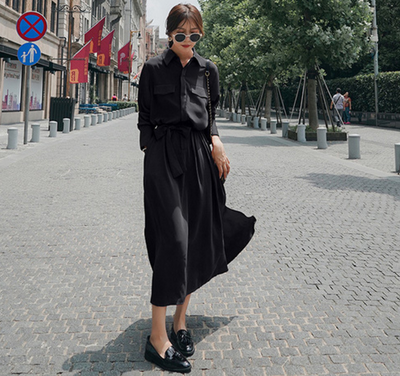 Vestido Camisero con Cintura Marcada - Image 11