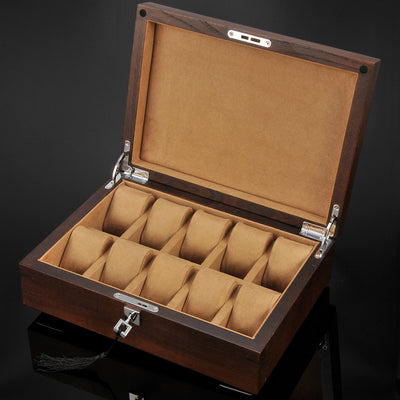 Caja Relojera de Madera de Olmo Estilo Ruso