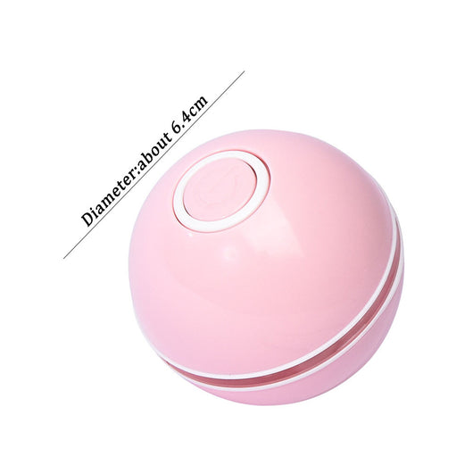 White and black self-rotating cat toy with an orange ball on a flexible rod, showing motion blur. - Image 2